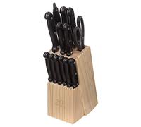 5five - bloque de 11 cuchillos "essentiel black" con afilador de tijeras