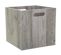 5five - Caja de almacenaje Mix'n'Modul, efecto roble gris, 31 x 31 x 31 cm - Cubo para estantería, librería y escritorio