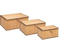 5Five: Caja de almacenamiento inteligente, juego de 3 unidades. Material: cartón de bambú. Color: marrón. Dimensiones: 16 cm x 32,8 cm x 25,5 cm