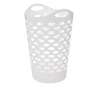 5five - Cesta de lavandería flexible de 60 l, color blanco, orificios de ventilación, ligera, asas ergonómicas, fácil de llevar, cesta de almacenamiento flexible