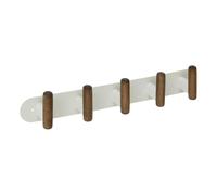 5five - colgador de pared cassie beige y madera, 5 ganchos