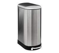 5Five - Cubo de basura de cocina Ariane Slim de 30 l de acero inoxidable - Cubo extraíble y asa trasera - Cierre suave - Para espacios reducidos