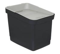 5Five - Cubo de basura negro - 20,5 L - Cubo de basura de diseño moderno, accesorio para cocina y baño