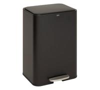 5five - cubo de basura rectangular con pedal delta, 50 litros, negro