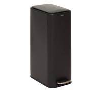 5five - cubo de basura rectangular y estrecho con pedal delta, 30 litros, negro
