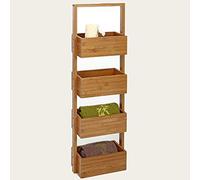 5five - Estantería de madera para baño con 4 estantes, bambú, altura: 88 cm