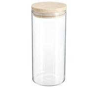 5five - jarra de cristal "hermet" de 1,3 l con tapa de madera