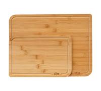Paris Prix – Juego de 2 tablas de cortar de bambú 35x25 y 22x15 cm con ranura