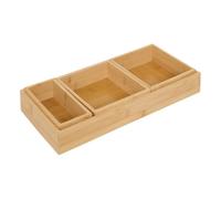 5five - organizador de bambú l14,5 38,1cm beige 4 piezas