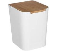 5five - Papelera con Tapa de bambú naturéo 5l Blanca