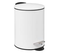 5five - Papelera de Pedal Colorama Blanca, 3 L, de Metal, Cierre Suave, Cubo extraíble, para baño, Inodoro y Oficina