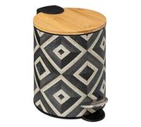 5five - Papelera Soft Close 3L, color negro y beige Canvas