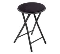 5five Taburete Plegable de Terciopelo Negro