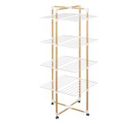 5five - Tendedero para Ropa (4 Ruedas, 40 m), Efecto Madera