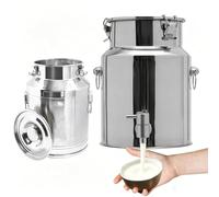 5L-88L Lechera Acero Inoxidable con Grifo Tapa Hermética Asa, Alimentos Jarra, Transporte Bidón, Recipiente Cerveza, Envase Calidad Vino, Barril Líquidos, Cubo Sólidos(With Spigot,18L/4.76Gal)
