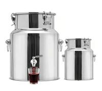 5L 8L 9L 10L 14L 28L Lechera Acero, Bidón de Leche Acero Inoxidable con Tapa Cubo Sellado para Transporte de Líquidos Jarra Hermética de Alta Durabilidad Sin Olor(With Spigot,28L/7.40Gal)