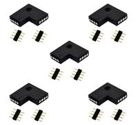 5pcs Conector Esquina Tira LED RGB Conector Forma L Cinta LED 4 Pin LED Strip Connector Adaptador L Banda LED 4 Pines Conector ángulo Recto para RGB 5050 3528 2835 LED Strip, Negro