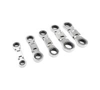 5Pcs Flex Head Ratchet Wrench Set - 180° Foldable Retractable Spanner