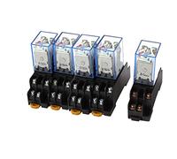 5Set 220V 10A Relé de potencia bobina DPDT HH62P HHC68A-2Z con base enchufe(DC 12)