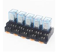 5set MY3 HH53P MY3NJ Micro Mini relé de potencia de bobina 11pin 3NO 3NC lámpara LED 5A AC 110V 220V DC 12V 24V con enchufe(AC220V)