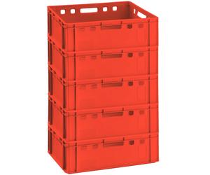 5x Fleischerkiste E2 Caja de Carnicero Rojo Carne Pilar Almacenamiento Hdpe