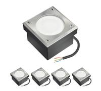 5x LED adoquín suelo empotrable NEOLUM para exterior IP67 angular 10 x10cm