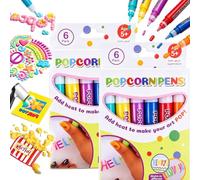 6/12 PCS Magic Puffy Pens,Popcorn Pens,DIY Bubble Popcorn Drawing Pen，12pcs