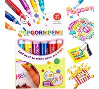 6/12 PCS Magic Puffy Pens,Popcorn Pens,DIY Bubble Popcorn Drawing Pen，6pcs