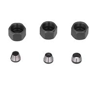 6 Adaptadores de Pinza Recortadora, Kit de Adaptador de Pinza Enrutadora de Acero Al Carbono, 6mm, 6,35mm, 8mm, Incluye Tuerca, Mandril y Cabezal de Conversión