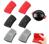 6 asas de silicona para sartenes de fundición, asas de silicona para ollas, resistentes al calor, asas de silicona para ollas de fundición, agarraderas de mano, para sartenes, bandejas de horno