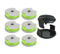6 bobinas con hilo para desbrozadora Worx WA0014 WG168 WG184 WG190 WG191 + 2 cubiertas de hilo de nailon de 20 pies