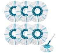 6 Cabezales de fregona de Repuesto Sistemas compatibles con Leifheit Clean Twist Disc Mop. Cabezal de Microfibra Doble con Alta absorción y Potente descontaminación, Doble Uso seco y húmedo.