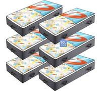 6 cajas plegables con ventana para cojines, ropa y mantas
