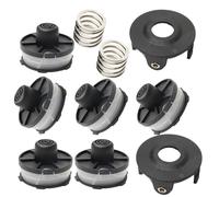 6 Carretes para Cortadora de Black Decker con Cubierta de Carrete y Resorte,Bobina de Hilo,tapa de bobina， Longitud 8 m, Diámetro 1,6 mm Compatible con Makita Akkusense 18V DUR181、DUR181Z ，DUR181RF.