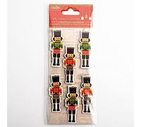 6 cm Cascanueces Soldados Navidad Craft Decoraciones - Autoadhesivas (6 Piezas)