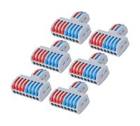 6 conectores de cable de palanca de 2 en 8 salidas de 8 vías, conectores de bloque de terminales de tope mini conectores de cable eléctrico para cableado eléctrico