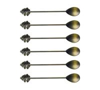 6 elegantes hojas de arce cuchara de café de aleación de zinc para café, postre, cucharas pequeñas