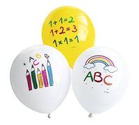 6 globos de látex para iniciar el colegio, 27,5 cm