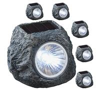 6 lámparas solares "Stein" LED Solar Jardín Camino Iluminación Lámparas 6,5 x 6 x 5 cm (6 x lámparas solares)