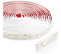 6 Metros Peel and Stick Molduras Decorativas para Pared, 3D Cenefa Adhesiva para Pared para Marcos de Espejos, Puertas de Armarios, Marcos de Puertas, Techos, Decoración del Hogar(Blanco con oro)