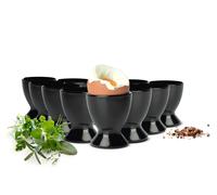 6 Negro Huevera de Cristal Eierständer Recipiente Huevo Glaseierbecher