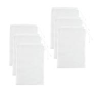 6 Pc Bolsas de Leche de Nueces 20x30cm, Bolsa de Colador Reutilizable Nailon, Paños para Filtrar Liquido con Cordón, Lavables Filtro de Leche Filtrante, para Zumos de Frutas Verduras, Café, Vegetal