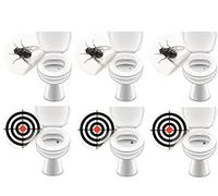 6 pegatinas de inodoro para gastronomía, hotel, escuela, oficina, baño, pub, orinal, decoración divertida - LK-Trend & Style (3 x pajarita + 3 x bullseye) Ø aprox. 20 - 30 mm