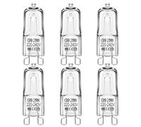 6 Piezas Bombilla Halógena G9 25W, Regulable,Resistente Al Calor 300°C | Blanco Cálido 2800K, 230V, Sin Parpadeo, Bombillas Halógena para Horno, Microondas, Lámparas de Techo