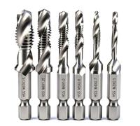 6 Piezas Brocas Roscadoras M3-M10 HSS para Metal Madera Plástico | Broca Macho de Roscar con Mango Hexagonal 1/4", Brocas Roscadoras Kit con Recubrimiento Antióxido