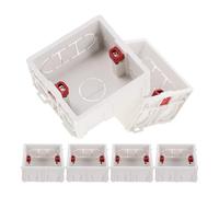 6 Piezas Caja de Conexiones PVC Blanco Tipo 86, Montaje Empotrado | Base Gruesa sin Tapa, Diseño de Pared, Compatible Conductos Eléctricos, para Reformas y Hogares