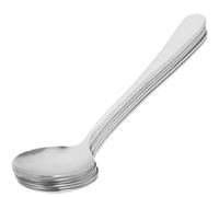 6 Piezas Cuchara Sopera Redonda de Acero Inoxidable, Plata