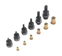 6 piezas de acero al carbono Remache tuerca mandril cabezas para M3 M5 M6 M8 M10 Remachadora manual Puntas de repuesto Accesorios de acabado negro