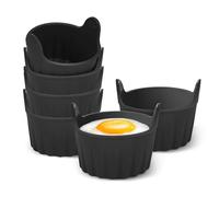 6 piezas de freidora de aire escalfador de huevos, ramequines para freidora de aire. Escalfador de huevos para microondas, freidora de aire de grado alimenticio, moldes para hornear ramequines para