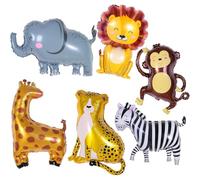 6 Piezas Globos Animale, Gigante Globos Animales de la Selva,XXL Globos Animales, Globos de Helio de Animales,Globo de Papel Aluminio Animal, para Niño Niña Fiesta de Cumpleaños Deco